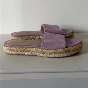 H by Halston Norma Pink/Lilac Suede Espadrille Slide Sandals. Sz 5M